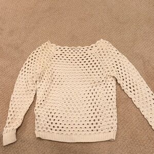 Maje Cream Open-Knit Women's Sweater